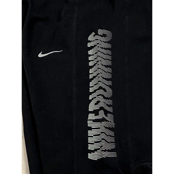 Women's Nike Dri-FIT Running Legging M Black w/Rear Zip Up Pocket and Bottom Zip - Picture 2 of 6